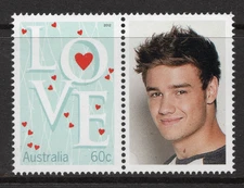 ONE DIRECTION BAND - LIAM PAYNE with 60c Love stamp at Left