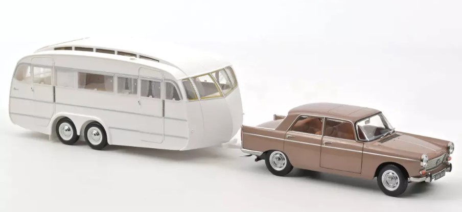 Peugeot 404 miniature Norev 1965 nostalgie vacances en caravane Henon métallique
