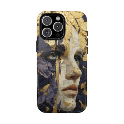 Phone Ink - Case for iPhone, Samsung, Pixel - Art Nouveau Purple Gold Woman