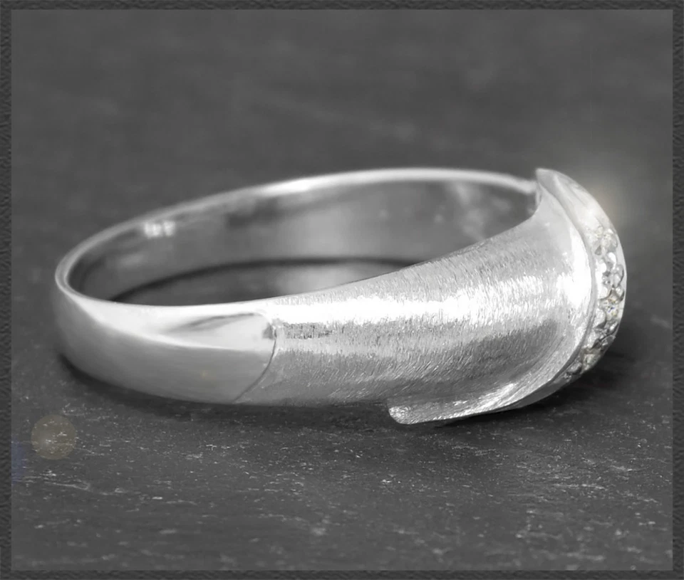 Diamant Ring von WEMPE, aus 585 Weißgold mit 3 Diamanten, Damen Bandring - Bild 2 von 4