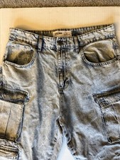 Black Squad Baggy Fit Jeans Y2K Cargo 33/29