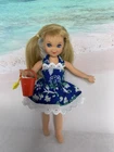 OOAK HANDMADE DOLL CLOTHES OUTFIT  DRESS FITS VINTAGE 6” BARBIE SISTER TUTTI