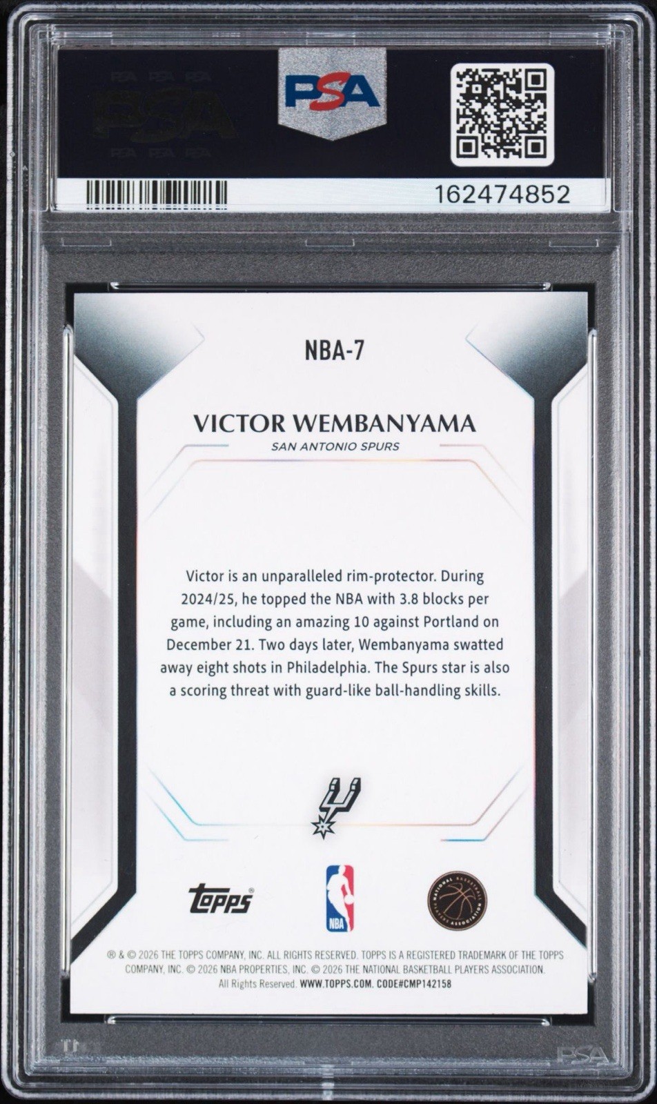 2026 TOPPS COLLECTOR KIT VICTOR WEMBANYAMA TOPPS COLLECTOR KIT WAVE PSA 10 view 3