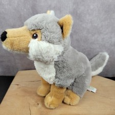 Aurora Timber Wolf Husky Dog 9" Plush Eco Nation Stuffed Animal Sitting 2021