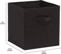 Amazon Basics Faltbarer Stoff-AufbewahrungswüRfel Mit Griffen 6Er Set Schwarz
