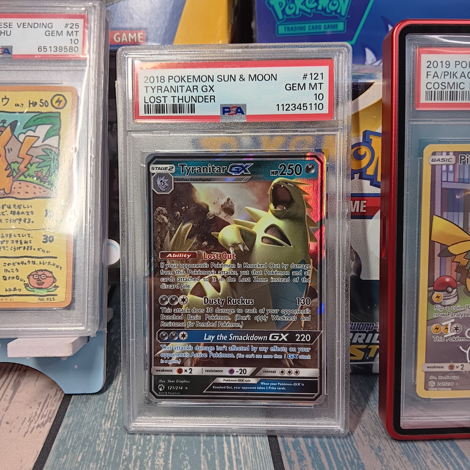 2018 Tyranitar GX SM-Lost Thunder Holo - PSA 10 GEM MINT Pokemon - Graded - 121