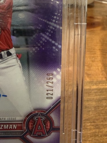 2022 Bowman Chrome Denzer Guzman Purple Auto /250 BGS 9.5/10 #CPA-DG #Angels - Picture 2 of 3