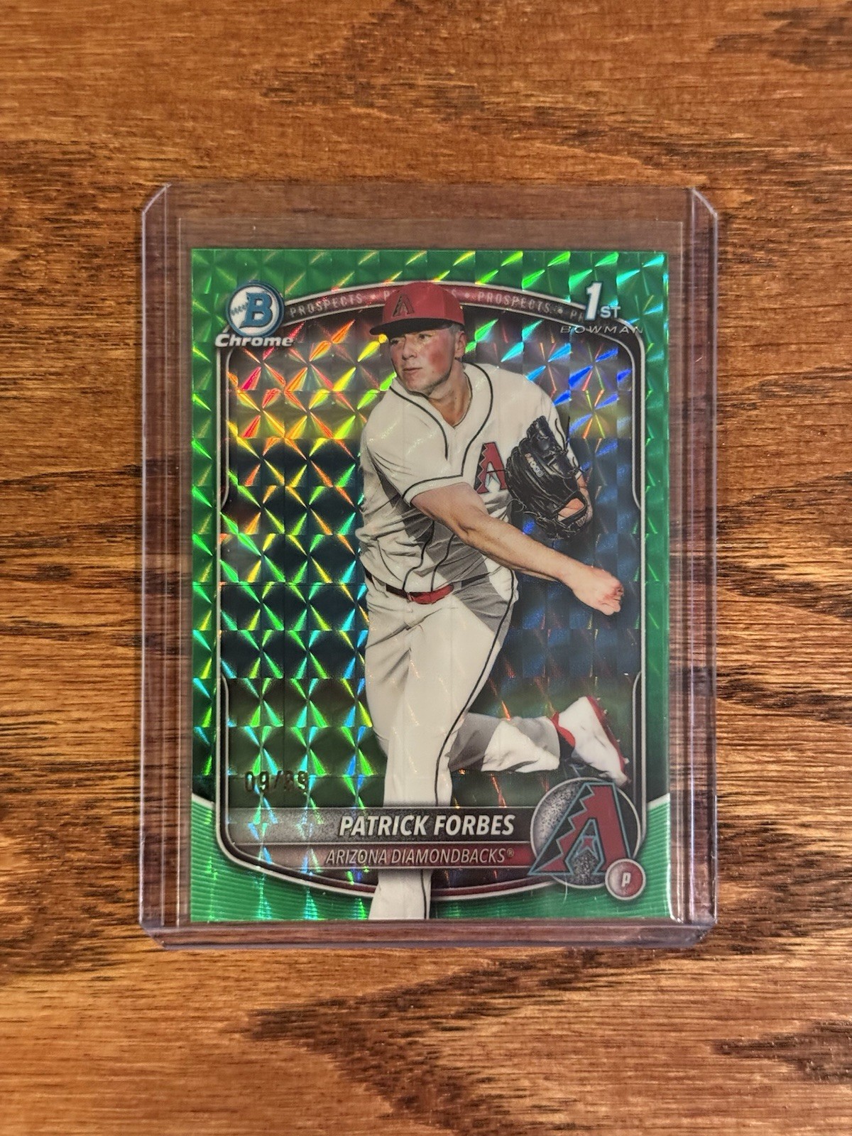 PATRICK FORBES 2025 BOWMAN CHROME DRAFT 1ST GREEN GEOMETRIC /99 Q6320