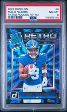 2024 PANINI DONRUSS RATED ROOKIES RETRO #6 MALIK NABERS PSA 8