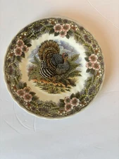 QUEENS MYOTT FACTORY CHURCHILL THANKSGIVING TURKEY SALAD PLATE (1) 8"