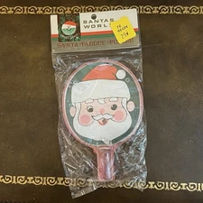 Vintage Santa Paddle Ball Handheld Toy Game