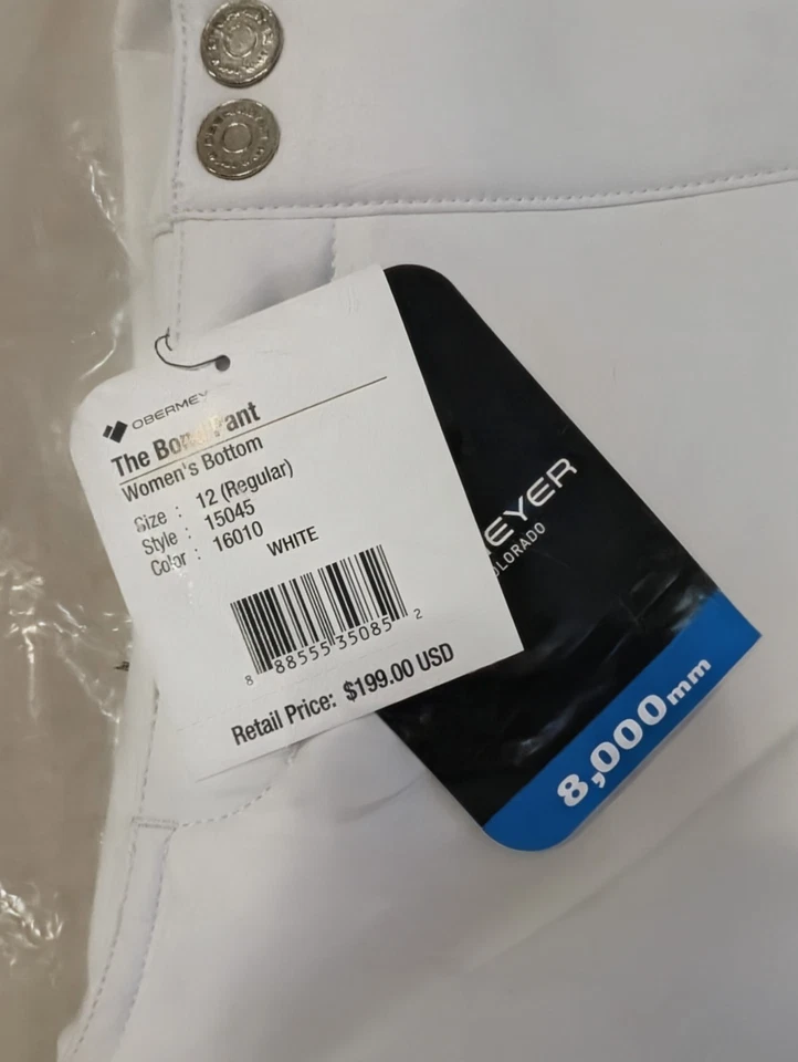 Pantalón de esquí Obermeyer The Bond para mujer blanco talla 12 nuevo con etiquetas nuevo Foto 4 de 4
