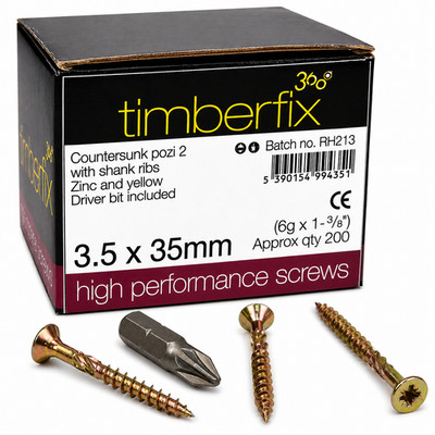 Karton Timberfix 360 6g 3,5x35mm Premium Fräsergewinde Holzschrauben Senkkopf