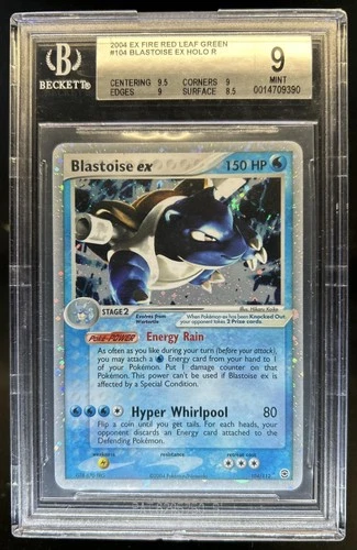 2004 Pokemon EX FireRed & LeafGreen Blastoise Holo #104/112 BGS 9