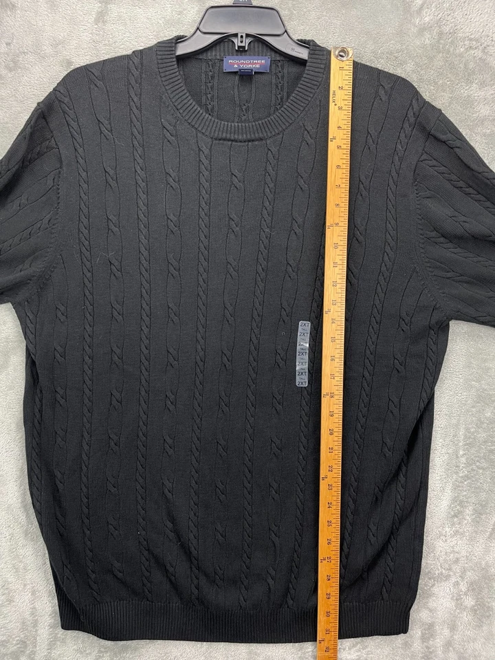 Suéter Pullover Tejido con Cable Roundtree & Yorke Para Hombre 2XLT Negro Manga Larga Nuevo sin Etiquetas Foto 3 de 4