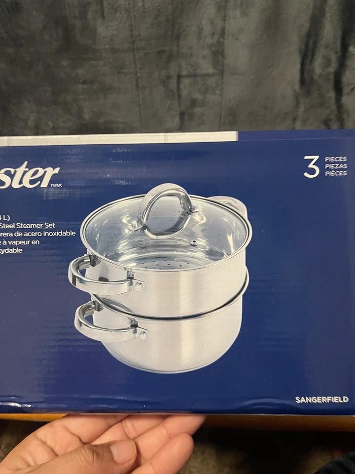 Juego de vaporera de acero inoxidable OSTER 3 piezas - 3 cuartos NUEVO Foto 2 de 4