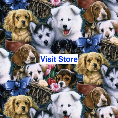 Tossed Dogs Bones Nursery Quilt Quilting Sewing Fabric FQ Red - Bild 4 von 5