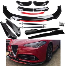 For Alfa Romeo Giulia Front Rear Bumper Lip Spoiler Splitter Body Kit Side Skirt