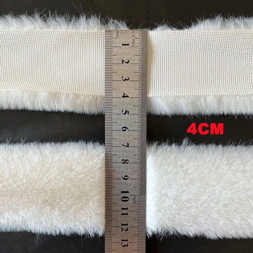 2Meter Faux Rabbit Fur White Strips Ribbon Edge Trim Sewing Clothing Cuffs Craft - Picture 8 of 24