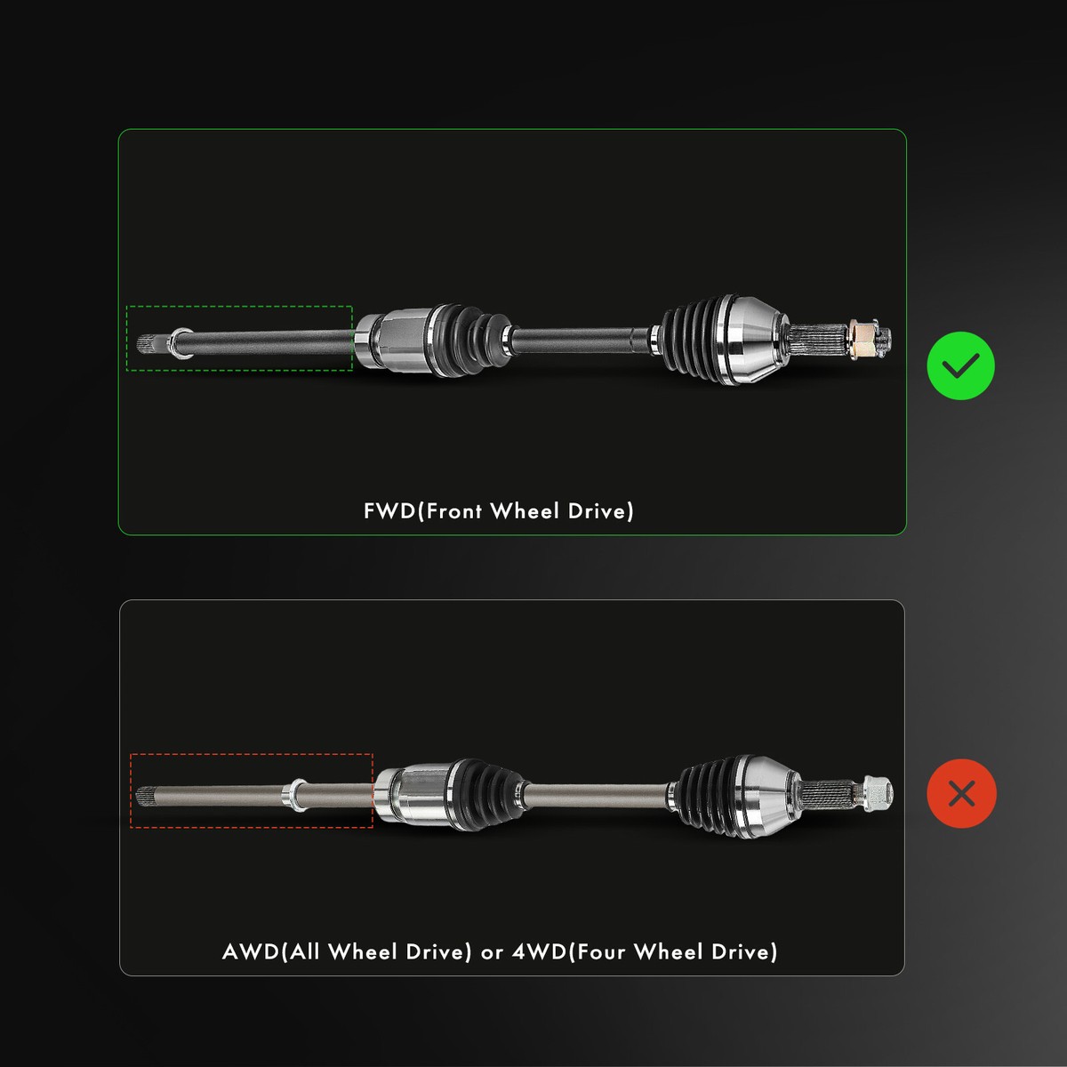 Front Passenger CV Axle Assembly for INFINITI QX60 14-19