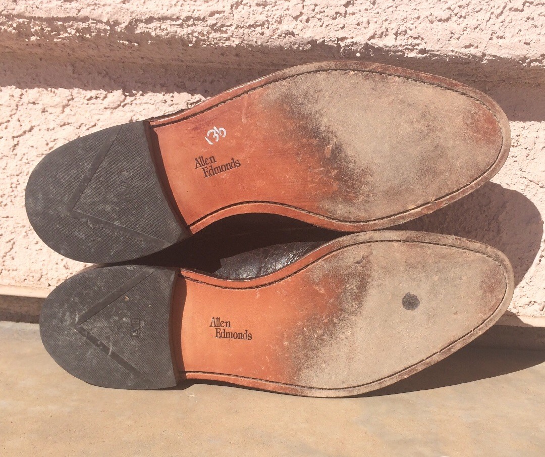 ? Allen Edmonds Bellerive Distressed Brown Leather Slip-On Brogues page_30_social_preview.jpg main image 4