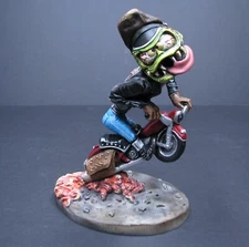 Jimmy Flintstone Nutty Mad Davey Marx Weird-Ohs Motorcycle 6.5" Figurine