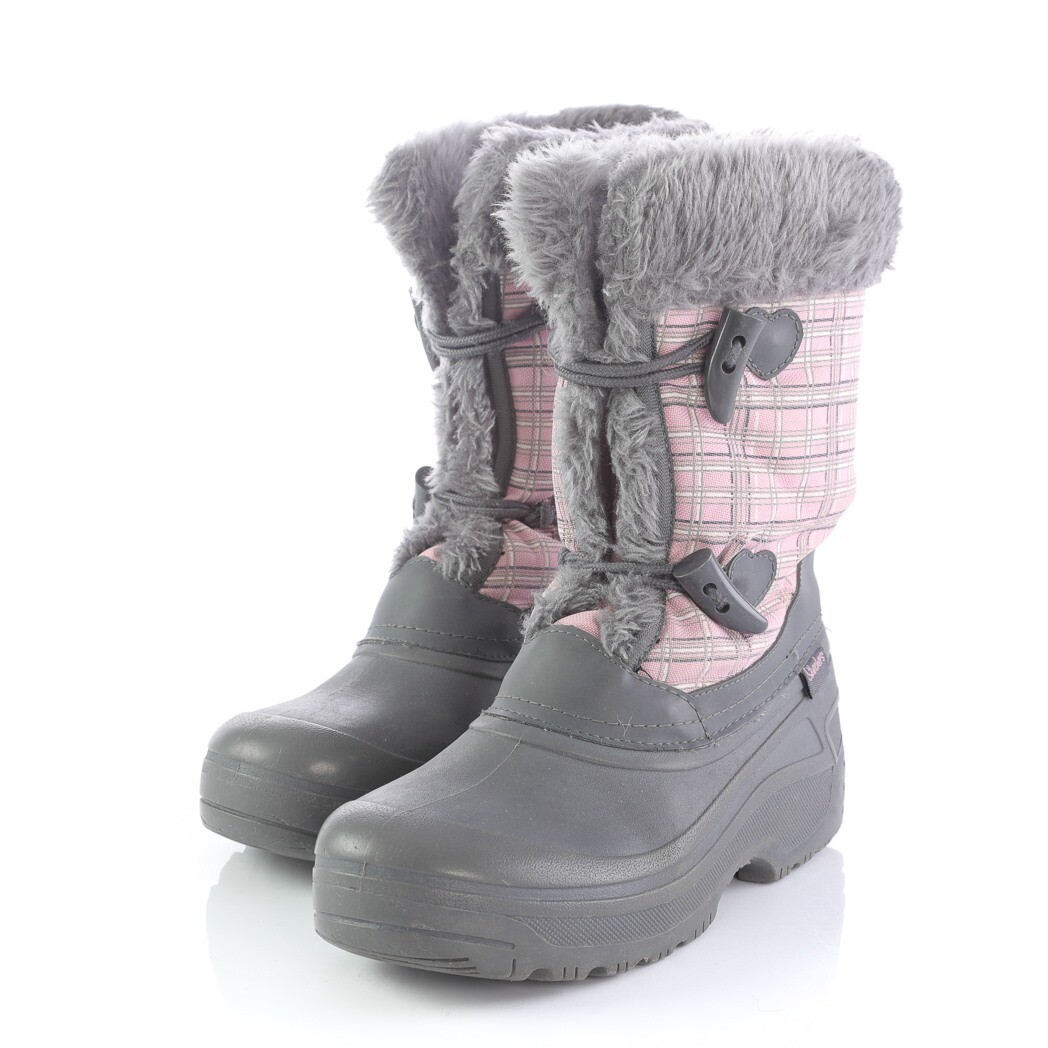 pink plaid boots