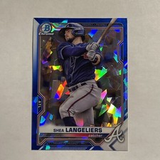 2021 Bowman Chrome Sapphire Shea Langeliers Atlanta Braves #BCP-28