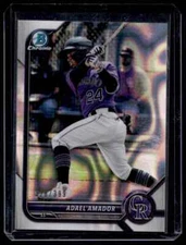 2022 Bowman Chrome Lava Refractor Adael Amador #328/399 Colorado Rockies