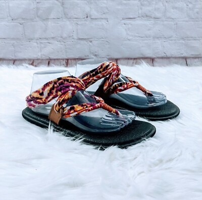 Sanuk Yoga Mat Sling Flip Flop Thong Sandals Size Tye Dye