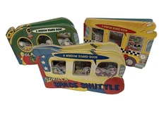 Window Board Books x 3 Polar Bear Submarine Gorilla Space Shuttle Taxi Car 1999