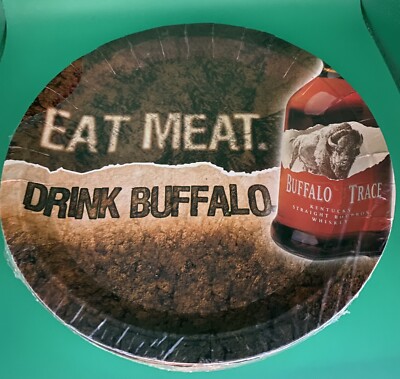 20 Buffalo Trace 9  New In Plastic Paper Plates, Great For Bars Or Man Caves!