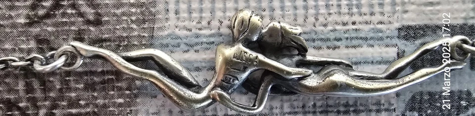 COLLANA AMANTI " GISCA "   argento 925 mm  ANNI 80 RARO - Immagine 2 di 4