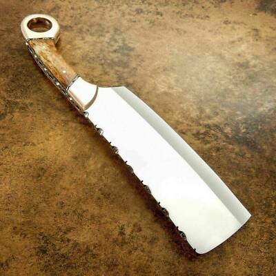 12'CUSTOM HANDMADE D2 STEEL CLEAVER BUTCHER KNIFE CHOPPER CHEF KITCHEN KNIFE