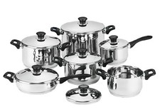 BATTERIA DI PENTOLE BAVARIA 12 PEZZI IN ACCIAIO INOX 18/10 BATTERIA OFFERTA CASA