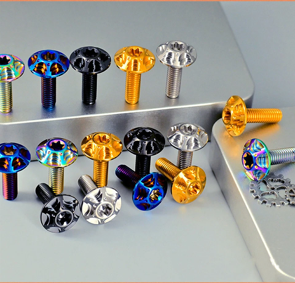 Tornillo de aleación de titanio cabeza de flor de fresado M6x10 15 20 25 mm perno parabrisas delantero Foto 3 de 4