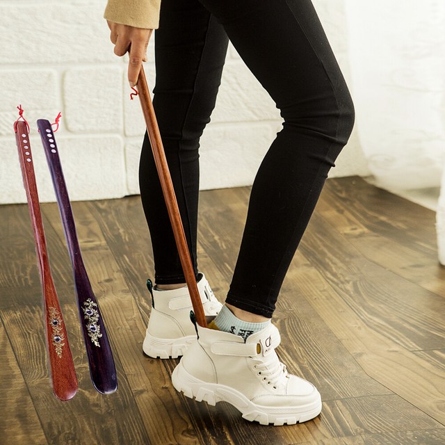 Durable 42cm Long Handle Shoehorn Shoe Horn Lifter Disability Aid Stick