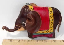 Handmade Elephant Coin Purse 100% Genuine Leather Mini Wallet New!