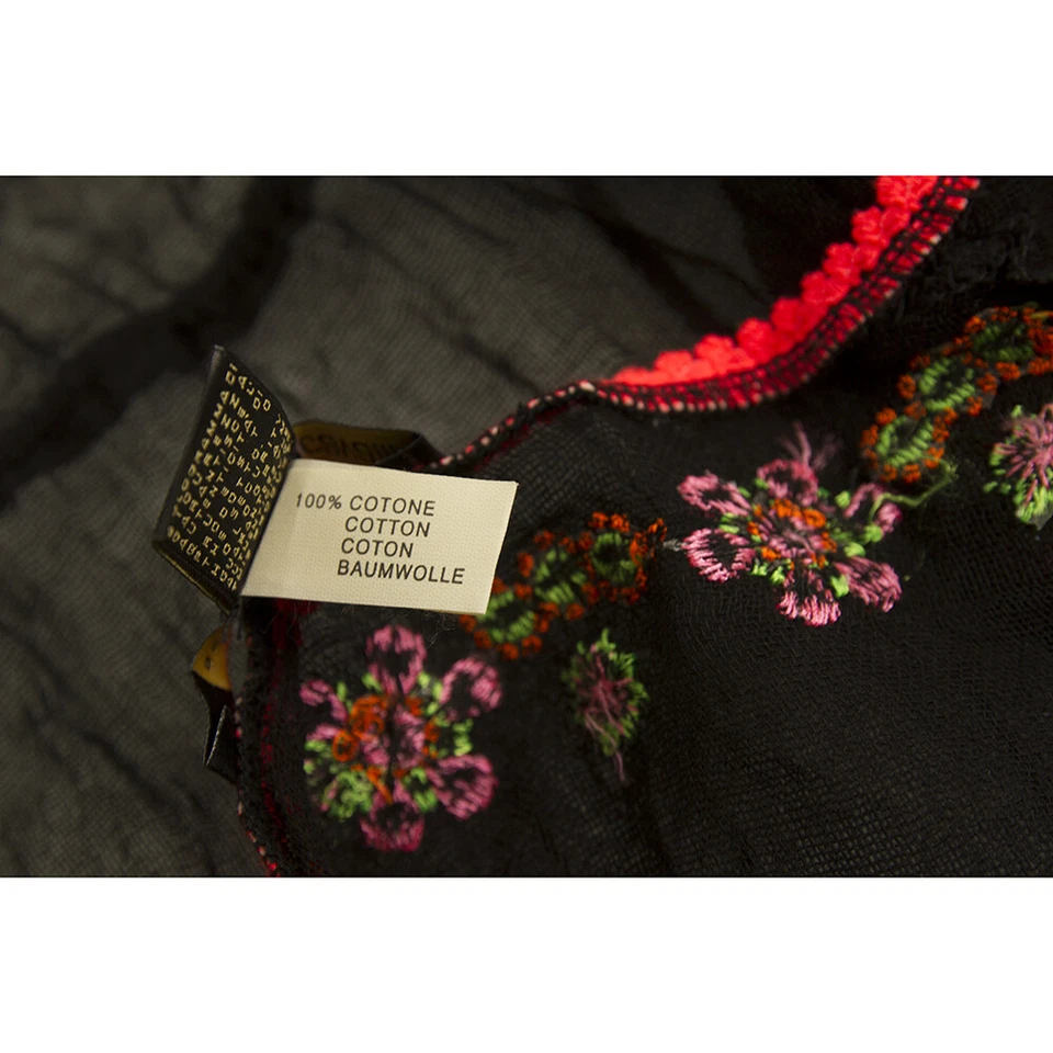 Cárdigan Bolero Cardi Just Cavalli Beachwear Negro Transparente Floral Lentejuelas Talla 42 Foto 4 de 4