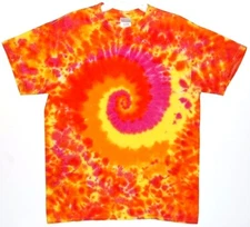 TIE DYE Sunflower Spiral Blotter T Shirt small medium large XL 2X 3X 4X 5X 6X