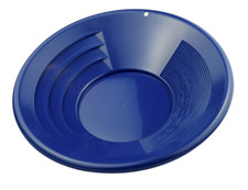 14" Blue Dual Riffle Gold Pan, 3" x 1/4" Deep Riffles