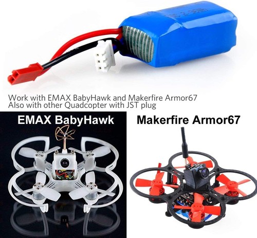 4Pcs 2S 400mAh 7.4V LiPo Battery Pack 30C JST Plug For Micro FPV Racing Drone - Picture 6 of 8