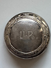 Art Deco Dose 800er Silber / Meistermarken um 1900 Initialien U.R. -  5,5 cm