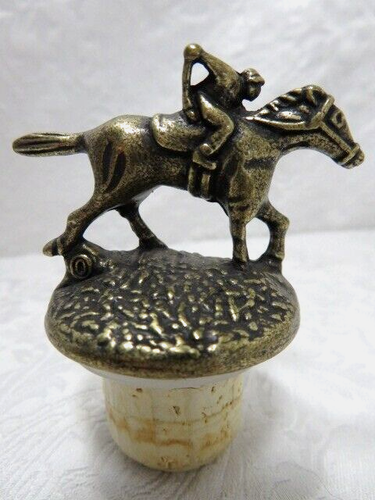 BLANTON BOURBON WHISKEY CORK BOTTLE STOPPER HORSE RACE JOCKEY LETTER O 