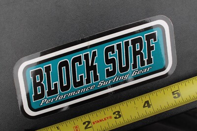 Block Surf Surfboard Gear Teal Black Leash Racks OG V40B Vintage Surfing STICKER