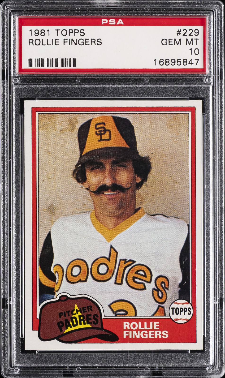1981 TOPPS #229 ROLLIE FINGERS PSA 10