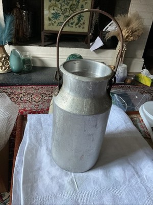 Vintage Blas Aluminium Milchkanne Sammlerstück mit Deckel und Griff gut gebraucht