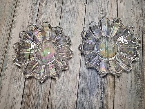 Vtg. Fostoria Celestial Scallope Clear Carnival Glass Trinket Candy Dish 5.5"