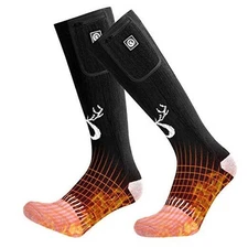  2021 Upgraded Rechargeable Electric Heated Socks,7.4V 2200mAh Large Black&Gray