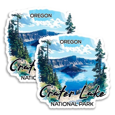 Crater Lake National Park Oregon Magnet 4 Inch 2-Pack Blue Caldera   Strong V...